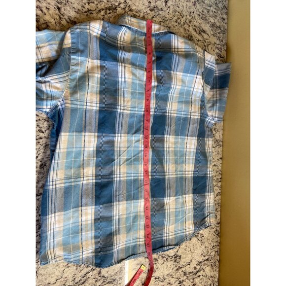 Alfred Dunner Women Shirt Medium Blue Plaid Long Sleeve ButtonUp Preppy Academia - Picture 7 of 8